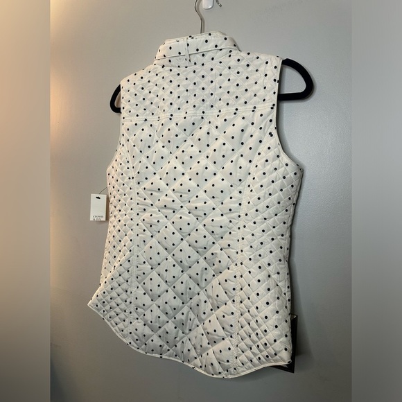 White with black polka dot ladies vest size small crown and ivy - Picture 3 of 5